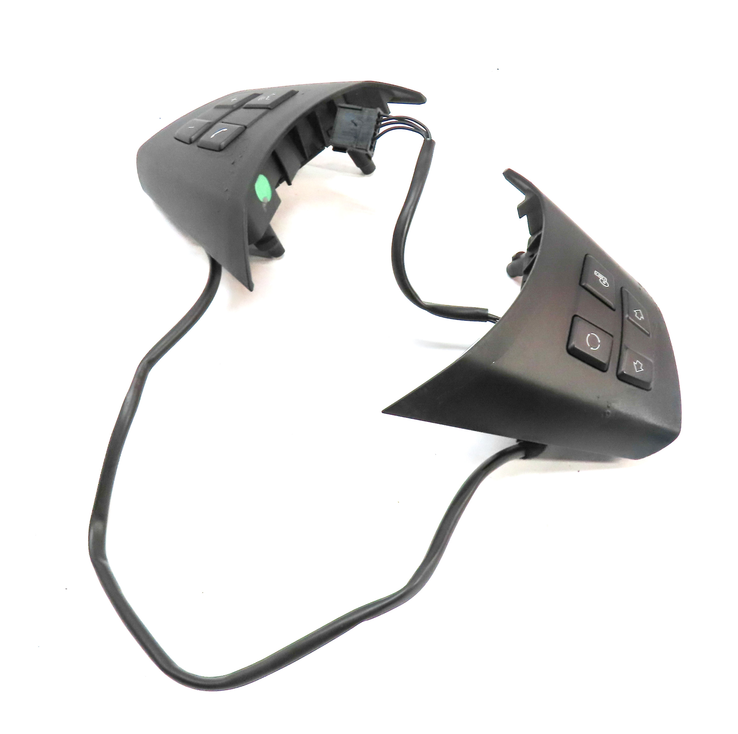 2010 BMW X5 (E70) DRIVER STEERING WHEEL MEDIA OPTION CONTROL BUTTON SWITCH SET/2 — exact item pictured